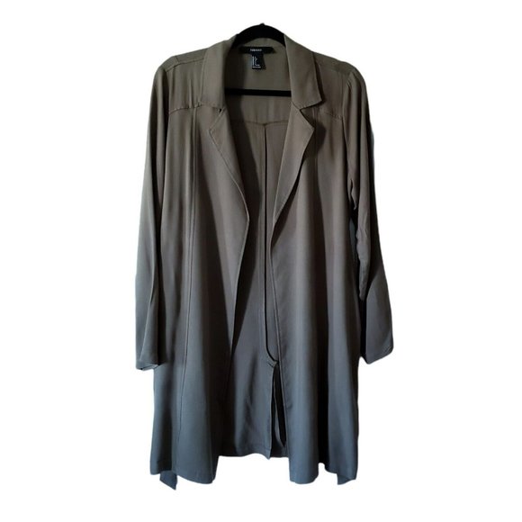 Forever 21 Sweaters - Forever 21 Womens Olive Green Long Cardigan 100% Rayon Size Large